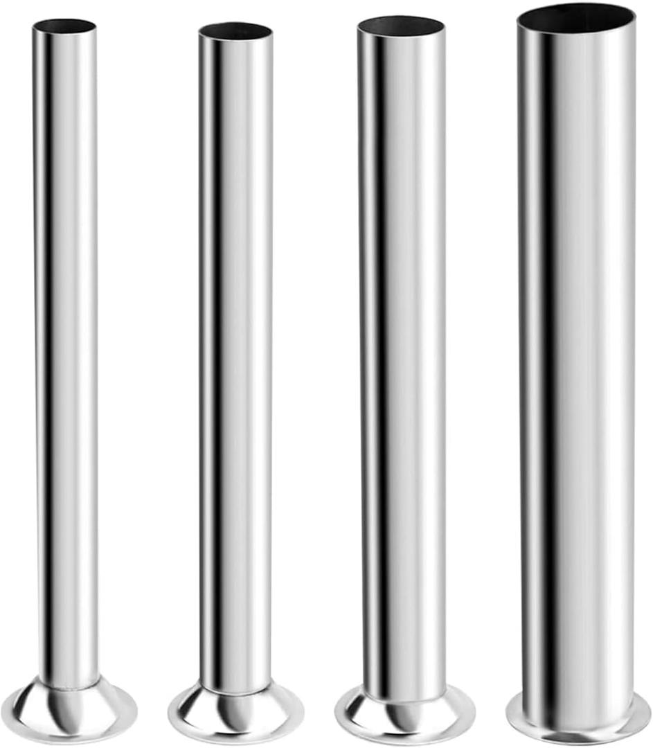 4Pcs Sausage Stuffing Tubes Fits for Meat Grinder Sausage Filling Tuber Meat Stuffer Tube 4 Sizes-0.63"-16mm 0.86"-22mm 1.26"-32mm 1.5"-38mm, Base 2.1 inch-54mm
