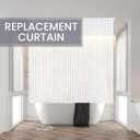 Replacement Shower Curtain for Bathroom. Replacement Curtain only (White Stripe)