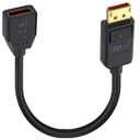 Displayport 2.1 Cable, 90-Degree Right Angle DP Male to Female Extension Cable,52Gbps Short Display Port Cord Support 16K@60Hz,8K@60Hz/120Hz,4K@120Hz/144Hz/165Hz/240Hz for PC, Laptop, 15cm