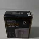 ELPHECO Automatic Motion Sensor Trash Can - 2 Gallon Slimline for Bathroom, Bedroom, Kitchen, Office - White with Gold Trim