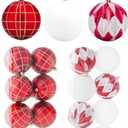 Christmas Ball Hanging decorations3.14 inch, 12 Pieces of shatterproof Christmas Tree Decoration Balls Set, Suitable for Party Floral Christmas Tree Decoration (3.14 inches 12 Balls)