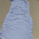 BORIFLORS Women's Sexy Bodycon Corset Mini Dresses Square Neck Ruched Sleeveless Club Party Short Dress (Baby Blue), Small