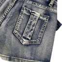 SOFIA'S CHOICE Women's Sexy Denim Skirt Skorts Summer High Waisted Asymmetrical Jean Mini Skirts Grey Blue Small (Blue, S)