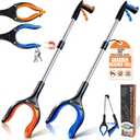 2-Pack 32" Grabber Reacher Tool, Effortless Reacher Grabber Pickup Tool, Heavy Duty Grip Grabber Tool, Wide Claw Foldable Trash Picker Upper Grabber Essential for Senior, Health, Surgery Recovery