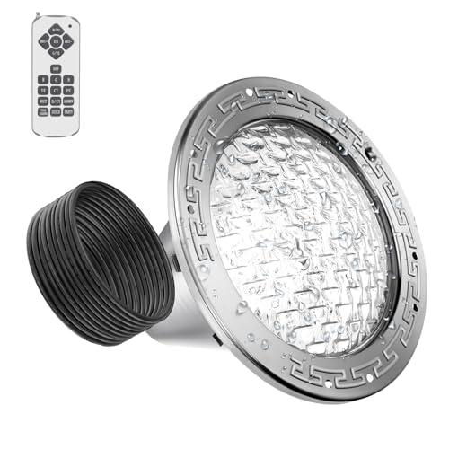 10 Inch Pool Lights for Inground Pools, 50FT LED Pool Light Only for 10 inch Wet Niche, Underwater Swimming Pool Light for Pools, Input AC12V, RGB, Remote Control
