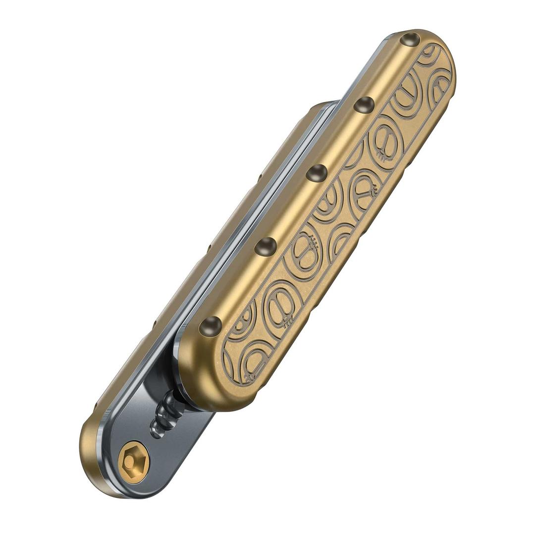 EDC Fidget Slider Metal Fidget Toys Adults for Anxiety and Stress Relief ADHD and Autism Magnetic Cool Office Gadgets Clicker Toys (Golden)