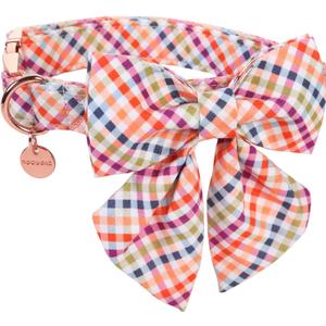 DOGWONG Fall Dog Collar with Removable Cute Bow Tie Adjustable Pet Collars - Soft Comfy Cotton Halloween Themed Pet Collar, Fall Dog Collar for Small Medium Large Dogs (K)