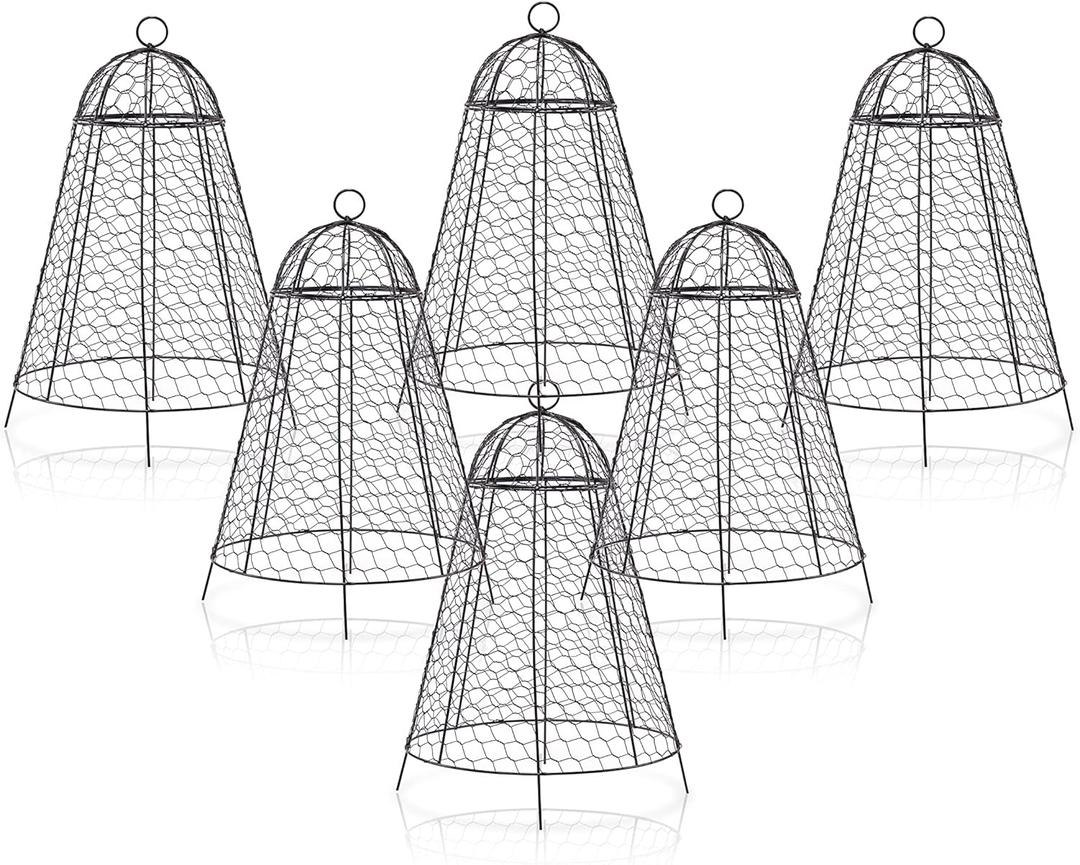 Boldworks Garden Cloches for Plants Chicken Wire Cages to Protect from Animals Outdoor Extra Large Rustproof Thicker and Finer Mesh 12" x 20" Pack of 6