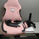 Pink Gaming Chair, Ergonomic Desk Office Chair with Lumbar Support, Computer Chair with Flip-up Armrests, Comfy Task Chair for Girls Women, Cute PC Video Game Chairs, PU Leather, Teens, Pink