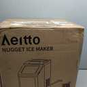 Aeitto Nugget Ice Maker Countertop, 55lbs/Day, Rapid Ice Release in 5 Mins, Large Capacity Chewable Ice Maker, Self-Cleaning with Stainless Steel Housing Ice Machine for Home Office and Party, Black