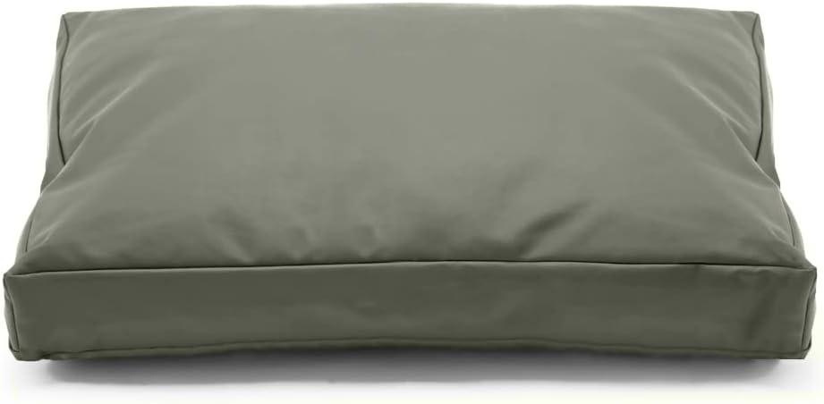 Dog Bed Cover,Waterproof Tough Plastic DIY Pet Bed Cover,Non Stick Hair Easy to Clean Rectangular Fillable Dog Bed Covers with Zipper(Greyish Green,44" L x 32" W x 4" Th,Cover Only)
