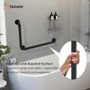 Matte Black Angled Grab Bar 16x24 Inch, iHansee Bathroom Safety Bar w/Anti-Slip Knurled Grip, Wall Mount L Shaped Shower Handle for Elderly Senior Handicap, Toilet Bathtub Balance Support Handrail