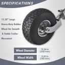Beach Boat Swivel Trailer Tongue Jack, 13.38in Heavy-Duty Wheel 2000 lbs