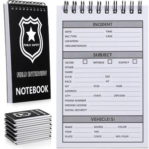 Teling Public Safety Police Field Interview Notebook Report Notepad for Law Enforcement Officer Gifts Ticket Book Notebook Cop Interview Equipment Accessories, 70 Sheets/ 140 Pages(3x5 Inch)  Pcs