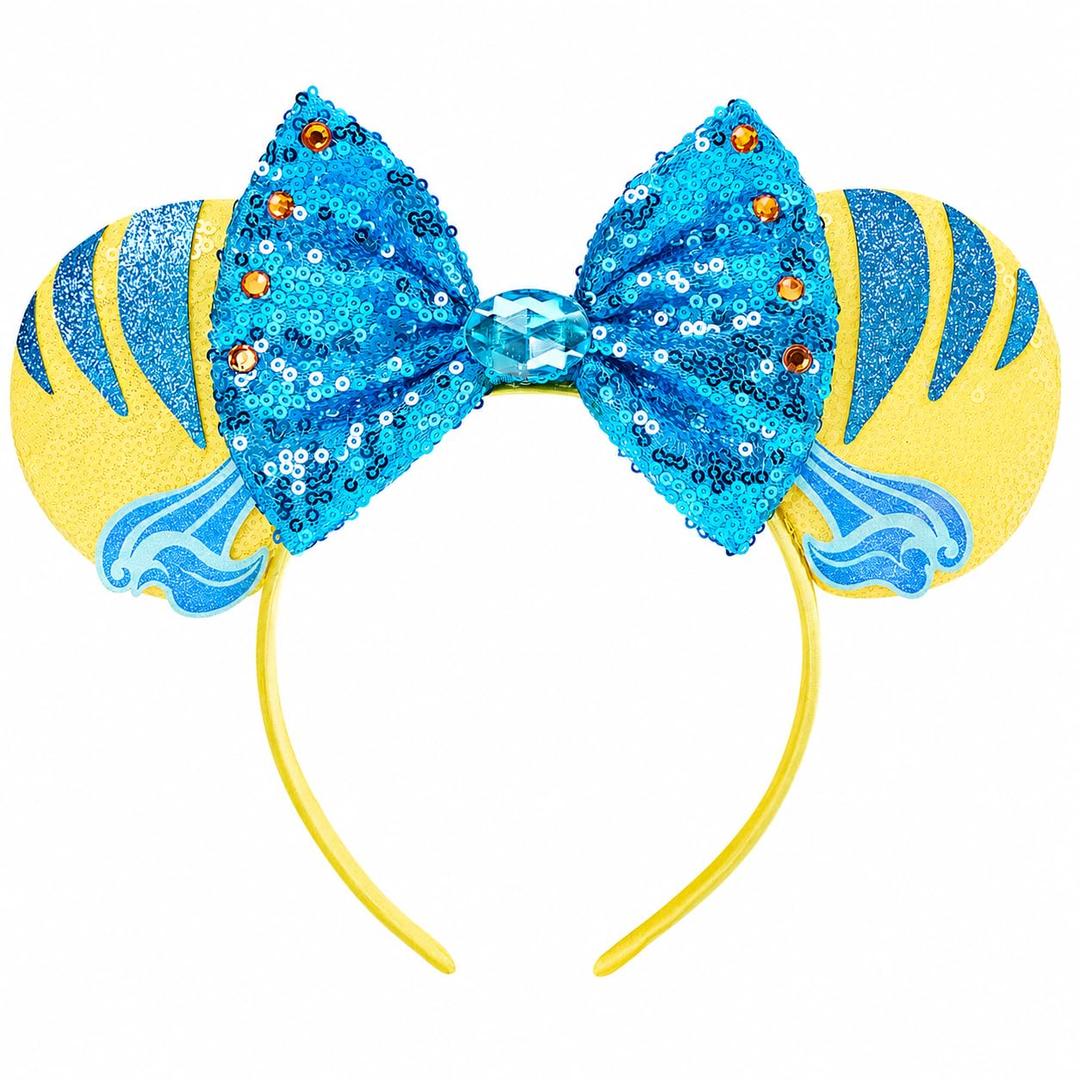 Mouse Ear, Mouse Ear Headband for Women Girls Adult, Sequin Bow Hair Band for Party Trip Parks Costume Cosplay Essentials.