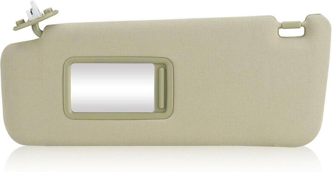 Left Driver Side Beige Sun Visor with Vanity Light Fit for Toyota 4Runner 2010-2023 Sunvisor Replacement 74320-35A91-B1