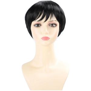 Wig Fashionable Synthetic Short Hair Toupee Breathable (Black)