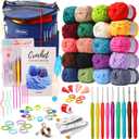 Piccassio Crochet Kit for Beginners  Complete Starter Set for Adults & Teens with 20 Yarn Colors, Hooks, Book & Organizer Bag  Learn to Make Amigurumi, Plushies & Handmade Gifts (All-in-One Kit)