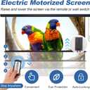 Projector Screen Motorized 84 Inch 16:9 HD Electric Projector Screen Pull Down with Remote, Automatic Projector Screens Wall Ceiling Mount Movie Screens for Projectors Outdoor Indoor, Black