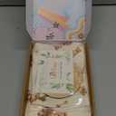 LifeTree Muslin Swaddle Blankets, Muslin Baby Swaddle Blanket and Hat Set with Birth Announcement Card, Newborn Unisex Receiving Blankets Bear Pattern