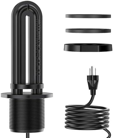 Tiflev Utility De-Icer Submergible Cast Aluminum Water Tank Heater Compatible with All 1-1/2" Threads Rubbermaid Stock Tanks (1000W)