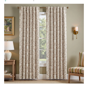 Floral Blackout Curtains for Bedroom Living Room 63 Inches Length Farmhouse Curtains Room Darkening Vintage Drapes Traditional Rod Pocket Window Treatment 2 Panels Set Taupe on Beige, Size: 40"W x 63"L (Pack of 2)