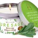 Magnificent 101 Long Lasting Pure White Sage Candle - 6 Oz - 35 Hour Burn Time - Organic, All Natural, Soy Candle to Cleanse Your Home & Calm, Soothe, Use with Sage Smudge Kit - Spiritual (Medium)