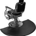 Antlu 1 Inch Thick Barber Cutting Chair Salon Floor Mats for Beauty Hair Stylist Station Anti Fatigue (Black, 5 Ft  3 Ft Ellipse)