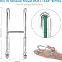 Simtive Shower Door Hooks (2-Pack), Towel Hooks for Bathroom Frameless Glass Door, Shower Squeegee Hooks, Silver