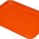 PATIKIL 15x11 Fast Food Tray, Plastic Reusable Recyclable Multi-Purpose Rectangle Serving Tray for Restaurant Home Kitchen, Orange