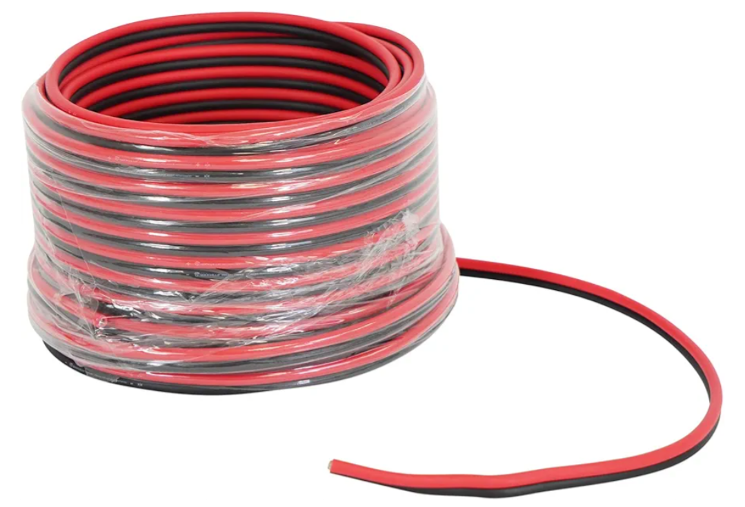 Rockville RED 14G50 14 Gauge 50 Ft Speaker Wire, 100% OFC Copper, Marine Grade, Tinned for Corrosion Resistance, Flexible, for Car, Marine, and Home Audio