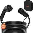 VEVOR EV Charger Extension Cable, 40Amp 40 ft J1772 Extension Cord Compatible with 120V-240V SAE J1772 Electric Vehicle Chargers, Level 1/Level 2 IP66 Heavy Duty Car Charging Cable with Carrying Bag
