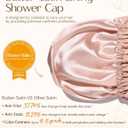 Yanibest Satin Lined Shower Cap for Women Reusable Waterproof, Frizz Free & Large Bath Cap with Soft Elastic Band, Luxury Hair Protection Caps (Peachy Pink)