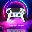 SFGSUP Wireless Controller for PS5/PC/MAC/iOS/Android/Steam Deck, with Hall Effect Joystick&Trigger/8 RGB Lighting/Turbo/Dual Vibration/Programmable/Headset Jack/Anti-Slip Handle Grip/1500 mAh Battery