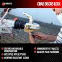 DoubleLock Crab 2.0 Upgraded Stainless Steel Discus Padlock, Hardened Steel, Weather-Resistant, 5 Keys Heavy-Duty Security for Trailers, Gates, Job Boxes, Marine & Outdoor Storage