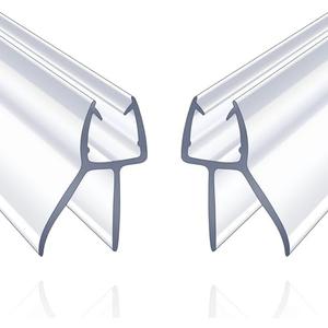 2 PCS ZNCZHZN Shower Door Bottom Seal, 2-Pack Frameless Door Seal for 5/16 Inch Glass Door-39” Long Ultra Clear Shower Door Seal Strip, Stop Shower Leaks and Create a Water Barrier(5/16" Door, Long Sweep)