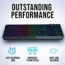 KLIM Chroma Wireless Keyboard RGB Backlit Gaming, Rechargeable Battery, PC Keyboard, Durable & Water-Resistant, Compatible with PS4, PS5 & Mac - Black