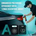AUTIWOZ Mini Polisher, 2/3Inch Small Buffer Polisher, 630W with 12mm Random Orbital, Dual Action Car Polishers and Buffers for Car Detailing, Headlight Polishing, 2500-7000RPM with Soft Start, W02