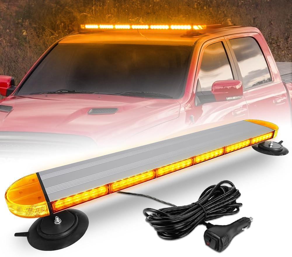 ASPL 31 inch Low Profile Rooftop Emergency Strobe Lights Bar Full Aluminum Flashing Safety Warning Traffic Advisor Lightbar Hazard Snow Plow Light for Trucks Tow Construction Vehicles (Amber)