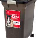 IRIS USA Dog Food Storage Container, Up to 42 lbs, Smoke, Made in USA