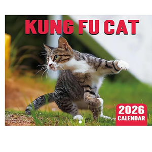 2026 Funny Cat Wall Calendar – 12 Monthly Cute Illustrations, A4 Size Home Office Decoration & Pet Lover Gift
