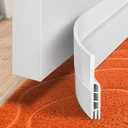 Holikme Door Draft Stopper Under Door Draft Blocker Insulator Doors Sweep Weather Stripping Noise Stopper Strong Adhesive, White (41 Inch)