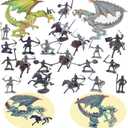 Guaishou Dragon Knight Action Figure Horse with Lance Fantasy World Ancient Soldiers Warriors Army Cavalry Party Favors Classic Soldier Toys