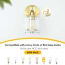 1-Light Gold Bathroom Light Fixtures,Modern Bathroom Vanity Lights Fixture with Clear Crystal Glass Shade,Gold Bath Wall Mount Lights, Light Fixtures for Bedroom Living Room