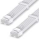 EZDIY-FAB 16AWG PCI-e 5.0 12VHPWR PSU Sleeved Cable, 600W 12+4 Pin Male to 12+4 Pin Male Cable for RTX 3090Ti/ 4070Ti/ 4080/ 4090, 60cm/ 23.62in-Pure White