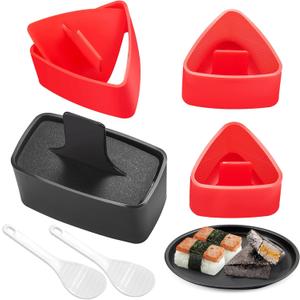 Onigiri Mold, Musubi Press, 4 Pack Triangle Onigiri Rice Ball Mold Musubi Maker, Sushi Making Kit for Beginners