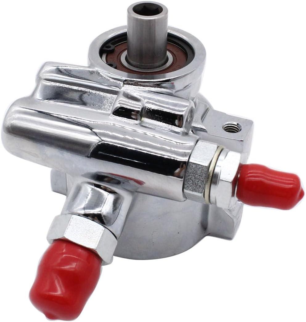 1 PC SHLPDFM Chrome Silver Power Steering Pump Saginaw Tc Type 2 Remote Reservoir Power Steering Pump Fits for Chevy Gm 1980-2001