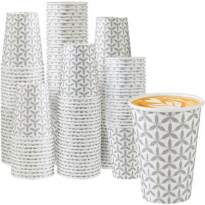 Lamosi 180 Pack 12 oz Coffee Cups, Paper Coffee Cup 12 oz, Disposable Coffee Cups, Leakproof Hot Drink Cup for Cafe, Office, Party