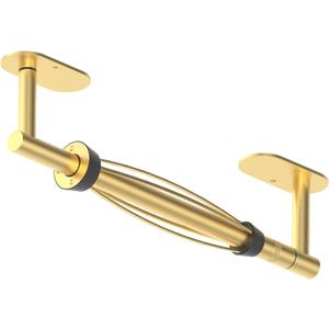 Paper Towel Holder Under Cabinet, Single Hand Operable Roll Holder with Damping Effect,No Drilling or Wall Mounted SUS304 Stainless Steel for Kitchen Bathroom (Brushed Gold)