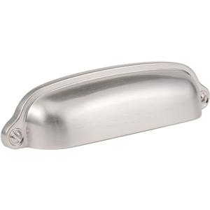 HARPOON 10 Pack Bin Cup Handle Pulls,Vintage Drawer Pulls,Cabinet Hardware,Shell Handle,3.78 Inch Brushed Satin Nickel
